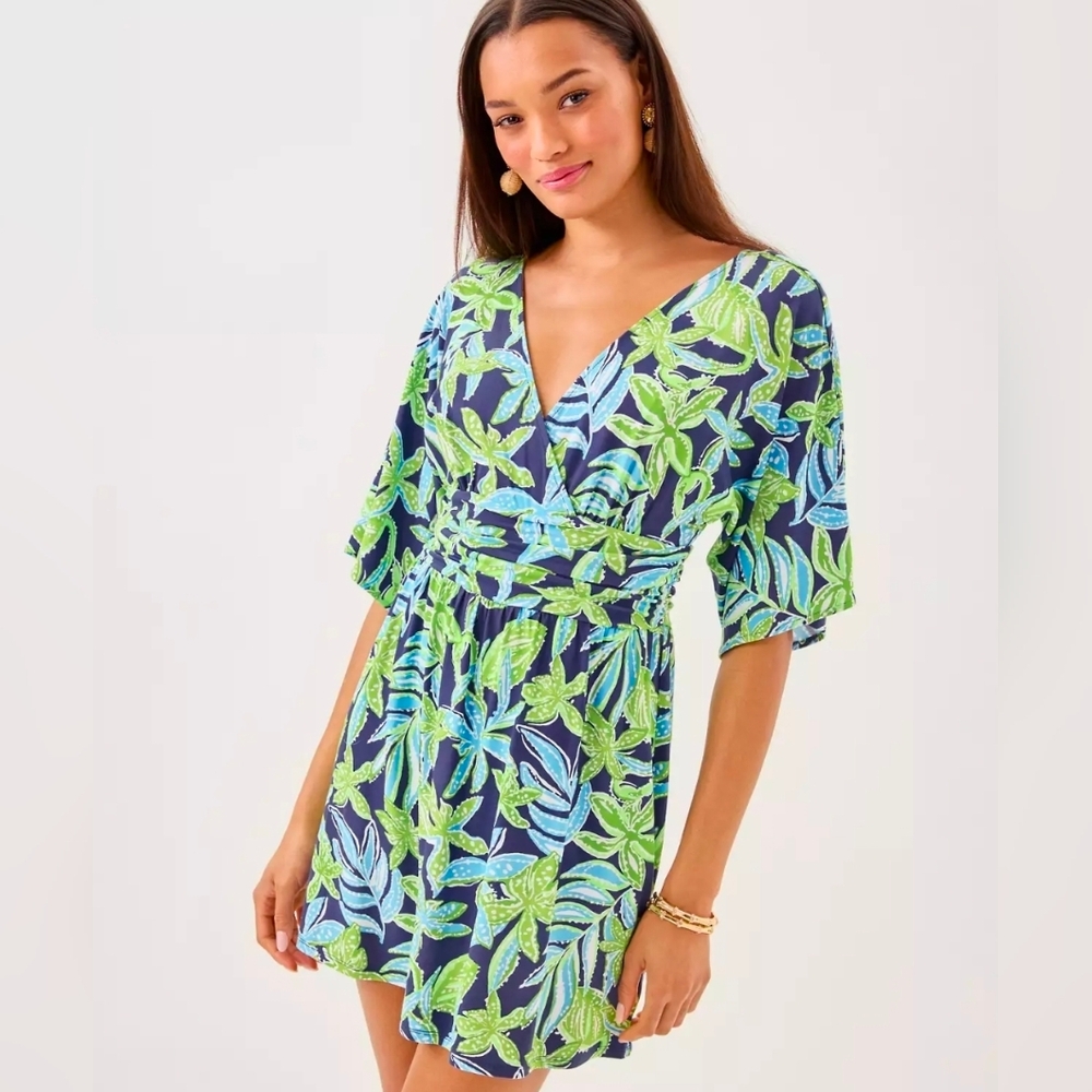 NW/OT!!! LILLY PULITZER PARIGI SKORT ROMPER- SAPHIRE POOL TROPICAL TANGO- SIZE M